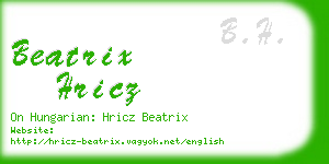 beatrix hricz business card